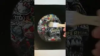 Sticker Bomb Skull Painting & Varnishing by Tyler Tilley (Tiger Picasso)