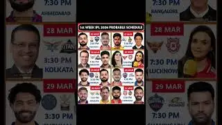 IPL 2026 First Week Full Schedule 🏏 | Match Date, Time & Venue | IPL 2026 Updates