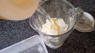 Making my own shake , Ingredients ( Carrot, Cucumber, Banana, Milk , icecubes )