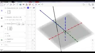 Etude de Force et g&eacute;om&eacute;trie spatiale - Projection d'une force sur une ligne directrice - geogebra