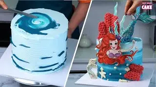 Easy Mermaid Cake Design 🧜&zwj;♀️ | Ocean-Themed Cake for Girls