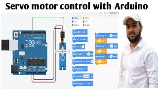 15 Servo Motor Control With Arduino at TinkerCad Simulation in Hindi || Block Coding
