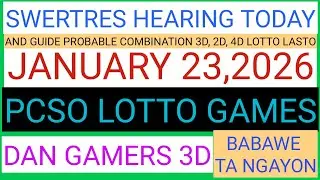 SWERTRES HEARING TODAY ( JANUARY 23,2026 ) 2D, 4D LOTTO LASTO, CONGRATS  858