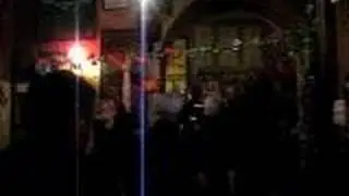 Vancouver Police Pipe Band in Rome entrance to Shamrock Pub