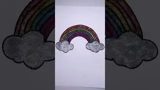Painting Rainbow 🌈  with Glitter Glue! #cute #art #painting #drawing #viral #shortvideo #shorts