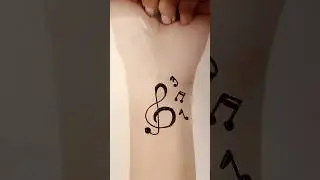 Music mehndi tattoo❤️, Music tattoo design, Music mehndi tattoo design #shorts #viralvideo #mehndi