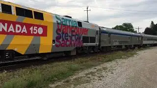 [HD] Canada 150th Unit! VIA 81 - VIA 900 West at Paris (June 17 2017)