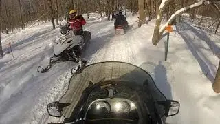 Snowmobile Weekend in WI Go Pro video on trail ride