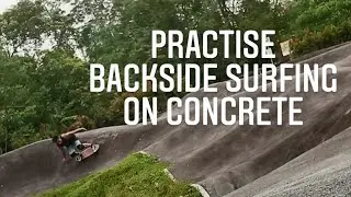 Chestnut Drive Pump Track - backside surfing close up view