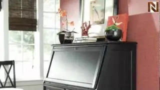 Drop Lid Desk Station - American Drew, Camden - Black Collection 919-945