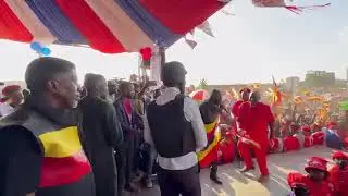 National flags flying at the second venue in Ntinda, Nakawa West. The revolution is unstoppable