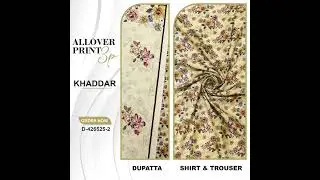 ALL OVER PRINTED 3 PIECE KHADDAR COLLECTION 2024 #albarik #fashion #ladieswear #gojra #3pcsuit