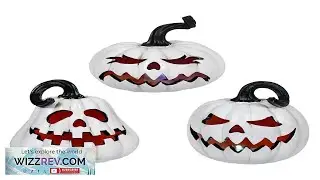 Lighted Color Changing Black & White Pumpkins Set 3 eBay