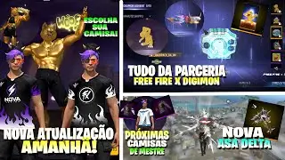 NOVA ATUALIZA&Ccedil;&Atilde;O OB51 AMANH&Atilde;! TUDO FREE FIRE X DIGIMON, NOVAS CAMISAS, ASA DELTA DE NATAL E MAIS!!