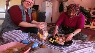 KÖYDE SOBADA TAVUK VE BULGUR PİLAVI