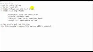 Steps to create Package SE21 | ERP Tutorial