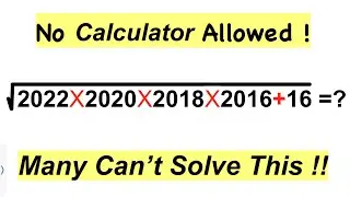 Nice Math Olympiad Square Root Question | No Calculator Allowed | Maths Olympiad