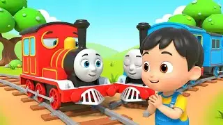 Five Tiny Trains Visiting Dream Town 🚃 | Nursery Rhymes for Kids & Baby Songs