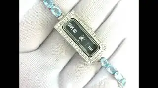 Stylish Luxury Women's Watch With Genuine Sky Blue Topaz Bracelet