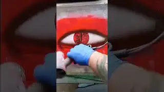 Red Dragon Eye-Spray Paint Art #spraypaint #sprayart #sprayartist #spraypaintart #shorts #short