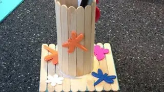 how to make pen,brush holder with popsicles ??#viralvideo #video #popsiclecrafts #popsiclestick #art