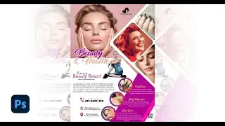 How To Design A Professional  Beauty Spa Hair Salon Stylist Flyer | Photoshop Tutorials