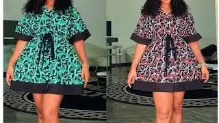 How to Cut & Sew this Stylish Kimono Shift dress with a drawstring and Collar #beginners #how #diy