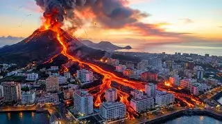 VOLCANO ERUPTION! City Vanishes Beneath Fire and Ash | Natural Disaster Short Film 4K
