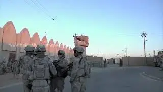 Patrolling streets of Baghdad Iraq War Archival Stock Footage -