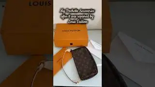 Pochette Accessoires before and after repair by Louis Vuitton #lvrepair #louisvuitton #pochette