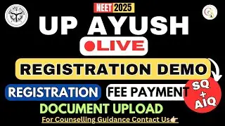 UP AYUSH: 🔴LIVE REGISTRATION STARTED| REGISTRATION FEES| SECURITY MONEY|CAREER SUPPORT NEET #upayush