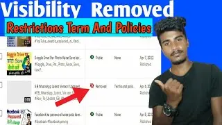 How To Removed Visibility Removed Restrictions Term And Policies || @Manojdey