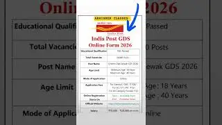 India Post GDS Recruitment 2026 | Post Office GDS New Vacancy 2026 #viral