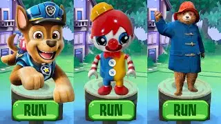 Tag with Clown Ryan Kaji vs Paw Patrol Pups vs Paddington Bear