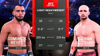 Dominick Reyes vs Volkan Oezdemir 2 FULL FIGHT | UFC 5 AI Simulation (CPU vs CPU)
