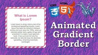 Animated gradient border css 2018 | Pure css animation | Learn Html