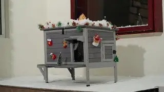 Aivituvin Outdoor Insulated Cat House, Cozy for Cats to Rest Peacefully And Be Out of the Elements