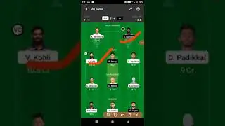 BLR VS RR dream11 team 🤑🤑#shorts