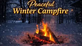 Cozy Winter Campfire / Relaxing Fire Sounds in the Snow 1 hour