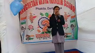 Somya Srishti of class 7th delivering speech on republic day 2026 