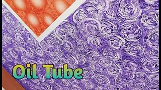 Oil Tube Blue Rose Design by Home Made Stemping Tool. Danish Paint & Tech