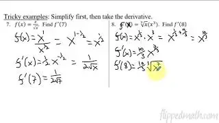 Calculus AB/BC &ndash; 2.5 Applying the Power Rule