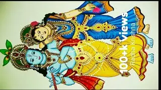Radha - krishna /How to draw and paint a beautiful Radha Krishna