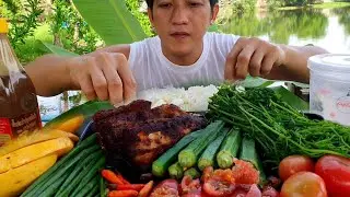 BANGUS AT TALBOS NG AMPALAYA | MUKBANG | PAGKAING BUKID |Team AgustinTv