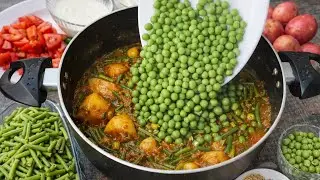 Mix Aloo Matar Mongra Handi | Easy & Tasty Desi Sabzi Recipe