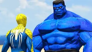 BLUE HULK vs YELLOW SPIDER-MAN PS4 - What If Battle Superheroes