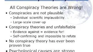 Understanding Science - Lecture 6: Conspiracy Theories