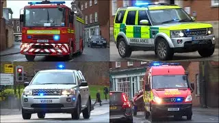Fire Engines, Rescue Trucks, Police Cars and Ambulances responding to a Water Rescue (2015)