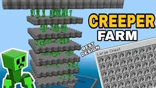 Minecraft Pe EASY Creeper Gunpowder Farm in 1.19 | Simple Afk Creeper Farm for minecraft pe