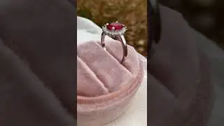 Ruby Ring, Oval Ruby Princess Diana Ring, Red Elongated Oval Engagement Ring, 8x6 mm Flawless